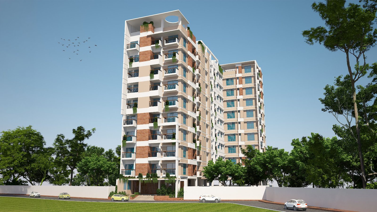 Modern apartment building exterior